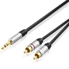 3m High Quality Y Audio Chinch Kabel 2 Cinch Stecker 3,5mm 1 Klinke Kopfhörer