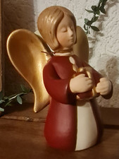 VALENTINO Engel Figur knieend mit Geschenk 10,5cm rot-gold aus Sammlung in OVP