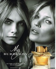 PUBLICITE ADVERTISING 114  2014   BURBERRY  KATE MOSS CARA DELEVIGNE parfum MY