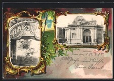 Essen /Ruhr, Stadttheater, Vorhang im Stadttheater, Ansichtskarte 1905 