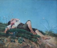 Lenbach, Franz (1836-1904) HIRTENKNABE - Kopie nach - Ölgemälde von W.Mayer 1946