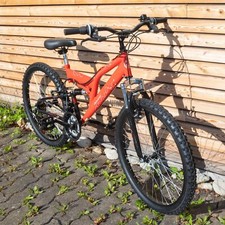 Galano FS180 24" MTB Mountainbike Fully Jugendfahrrad 21 Gang Bike rot 37cm