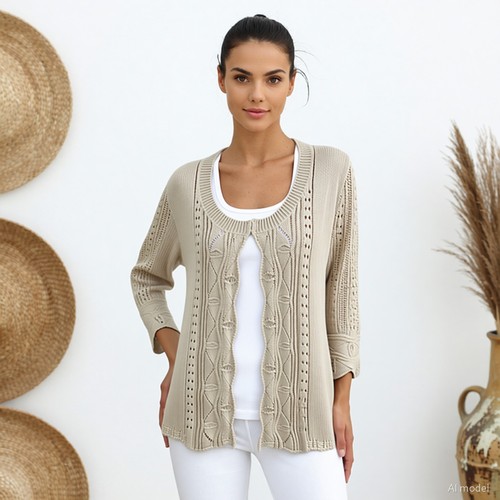 Boho strickjacke beige - boho,