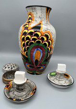 Konvolut Vase Streichholz Halter Deckel Schramberg Majolika Eva Stricker Zeisel