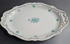 Platte L: ca. 34 cm  Weimar Katharina grüne Rose Goldrand selten