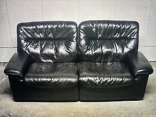 deSede DS 66 - Designer Couch Zweisitzer Leder Schwarz Vintage Sofa