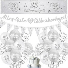 Silberhochzeit deko banner - silberhochzeit,