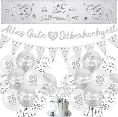 Silberhochzeit deko banner - deko,