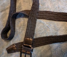 H&M Herren geflochtener Stretch Gürtel Leder Schwarz 100-120cm