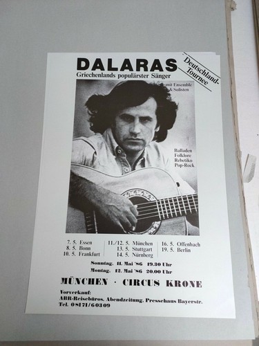 Plakat dalaras concert 1986 - dalaras,