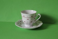 Eschenbach La Reine Rote Streublume Kaffeetasse mit Untertasse Tasse Untere 