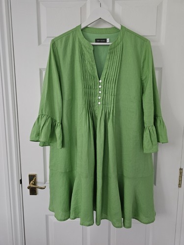 Neuwertiges samt leinen kleid - leinen,