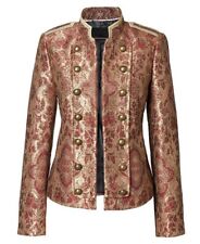 *Damen-Blazer-Banana Republic-Olivia Palermo-Rot-Gold-Brokat-Neu und Ungetragen*