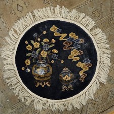 chinesischer Seidenteppich 62 cm Durchmesser