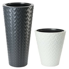 Blumenkübel Rund Rattan Slim