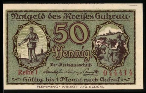 Notgeld guhrau pfennig - guhrau,, 50