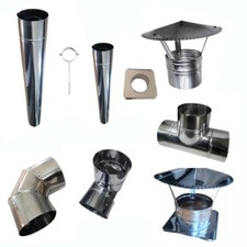 Rauchrohr Edelstahl Kaminaufsatz Ofenrohr Rosette Abgasrohr Bogen Regenhaube