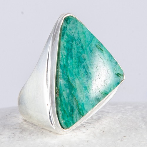 Silber ring siegel amazonit - silber,
