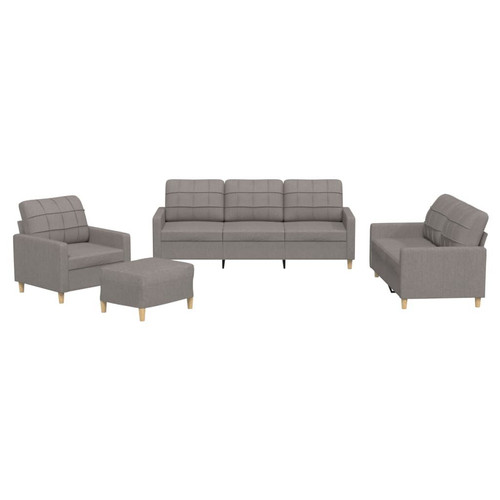 Sofagarnitur teilig taupe - 4-teilig,