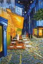 Van Gogh, Caféterrasse am Abend - Nachtcafe Leinwandbild auf Keilrahmen gespannt