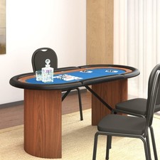 Pokertisch für 10 Spieler 160x80x75cm Casino Poker Tisch Grün/Blau vidaXL