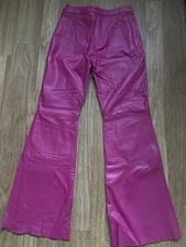 BOOTCUT -ECHTE LEDERHOSE/ PINK & NEU 38