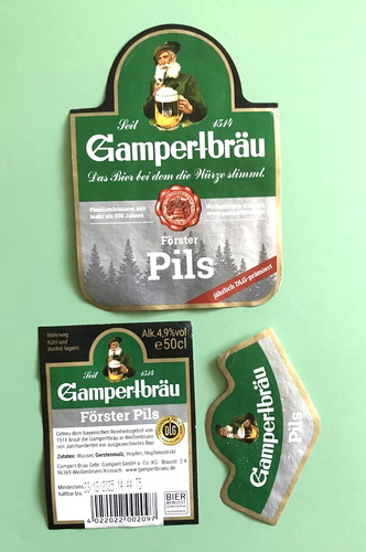Bieretikett gampertbräu - bieretikett, ,gampertbrÄu