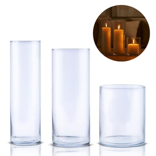 3er set zylindervase windlicht - zylindervase,