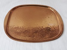 Vintage gehämmertes Serviertablett Tablett aus Kupfer 34 x 27 cm Stöckli Netstal