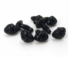 5 stk Hund/Bären Sicherheitsnasen für Amigurumi, Kunststoff Nasen - Schwarz