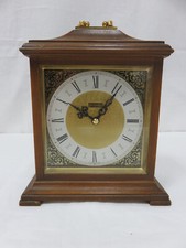 Junghans electronic Ato-Mat Tischuhr Kaminuhr Holz Messing Vintage Quarz-Uhr