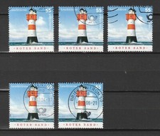 5x Leuchtturm Roter Sand Bund Deutschland BRD 2004 Mi-Nr. 2410, gestempelt