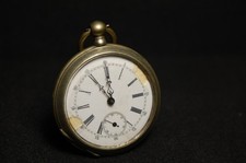 Taschenuhr Schlüsselaufzug Emaillezifferblatt Brückenwerk mechanisch Sekunde