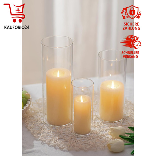 Windlicht glaszylinder 3er set - windlicht,