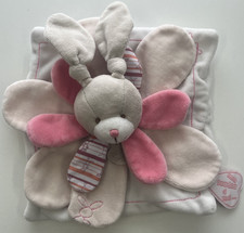 DOU DOU Schmusetuch Hase pink Blume Schnuffeltuch Kuscheltuch rosa