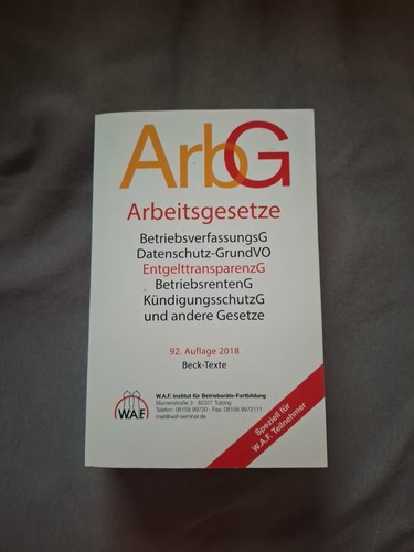 Arbg arbeitsgesetze auflage - arbg,