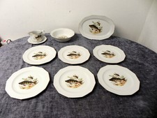 Fischgeschirr Winterling Kirchenlamitz Bavaria 6 Teller Sauciere Schale Platte