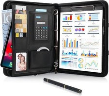 Premium Ledermappe A4 - Konferenzmappe - Dokumentenmappe - Schreibmappe Reißver