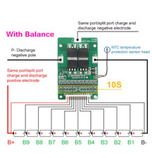 10S 42V 15A BMS Schutzplatine