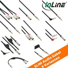 Slim Audio Kabel Cinch Klinke Stecker Buchse Y-Adapter 0,15 - 10m - 9 Varianten