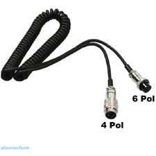Mikrofonadapter 4pol Astatic/Wilson Mikes > 6pol GDCH Geräte Spiral CB Funk 1-2M
