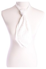 Herren Krawatte Plastron Weiß