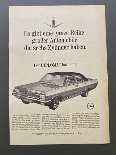 1966 opel diplomat der - v8,