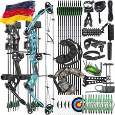 Bogenschießen Compoundbogen Set 30-55lbs Carbonpfeile Jagen Pfeile Ziel 