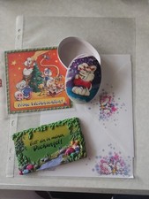 Diddlset- 1Bogen Briefpapier mit Umschlag, Türschild, Weihnachtspostkarte , Dose