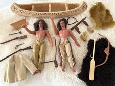 Big Jim Karl May Winnetou  2 Figuren Kanu Zubehör 80er Retro Vintage