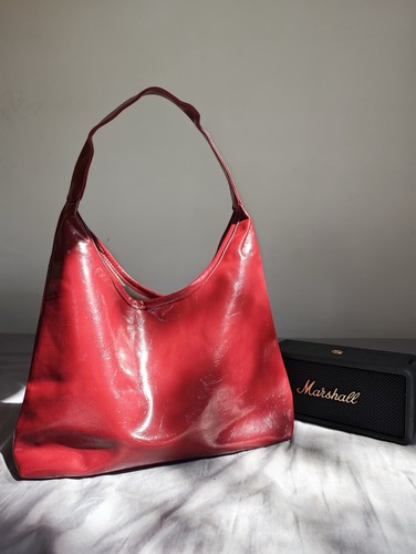Schultertasche leder rot - leder,