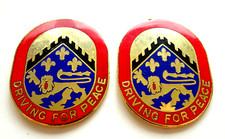 US 44th Corps Support Battalion Crest DRIVING FOR PEACE Abzeichen emailliert