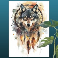 Traumfänger mit Wolf Poster Schöne Wanddeko Dekoration