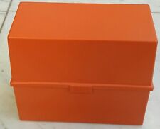 Karteikasten, Karteibox, Registerkasten, DIN A 6, ohne Inhalt, Kunststoff orange